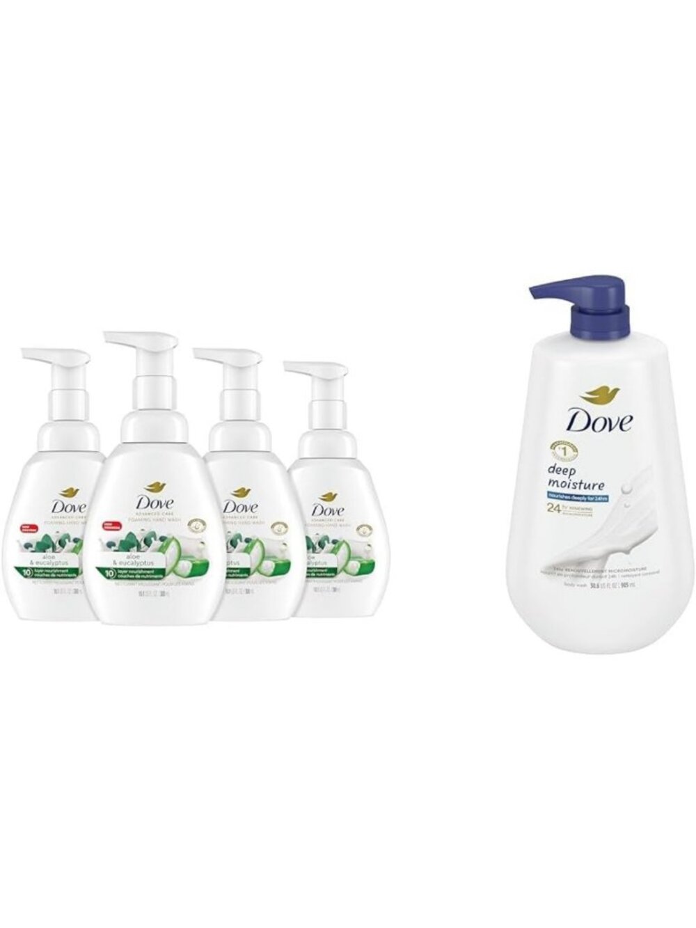 Moisturizing Foaming Hand Wash with Aloe & Eucalyptus - 4 Pack, Deep Hydration